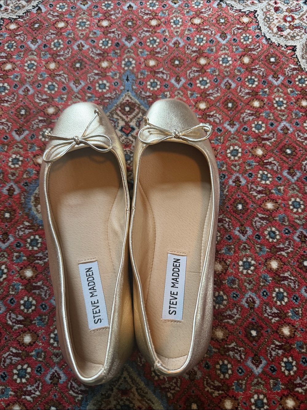 Steve Madden Gold Bow Ballet Flats